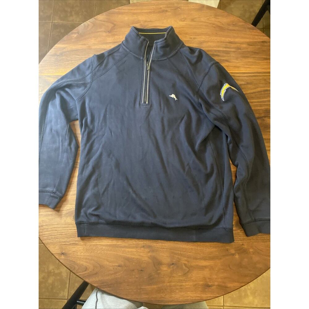 Tommy Bahama NFL Chargers Men’s Small Dark Blue Bolt Sweatshirt Pima Cotton